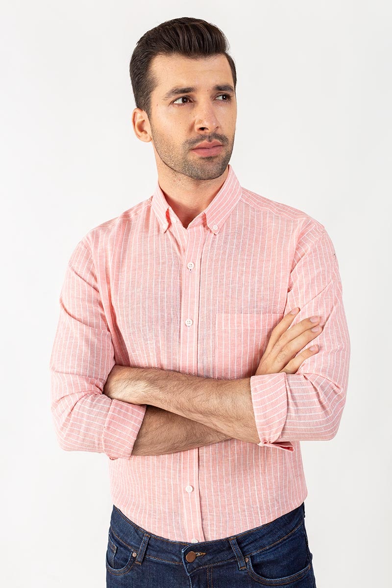 Pink Linen Shirt CM-YD-2839 CS