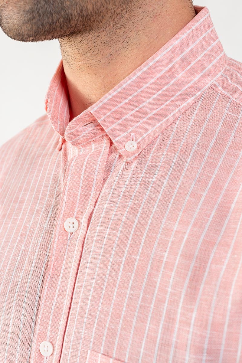 Pink Linen Shirt CM-YD-2839 CS
