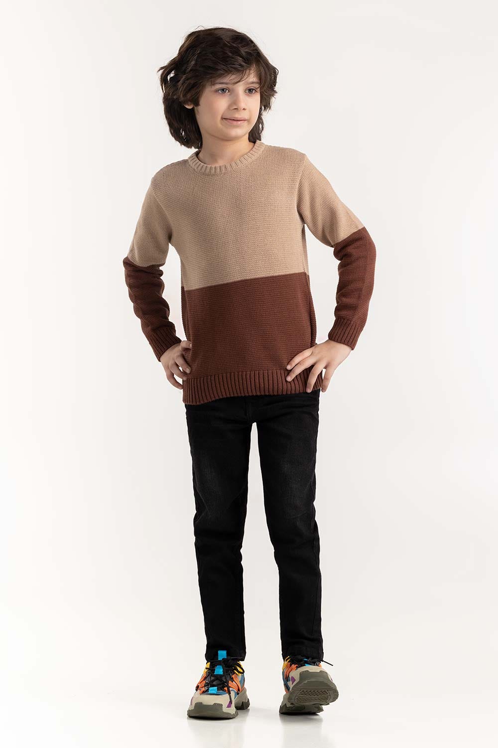 Toddler Boy Color Block Knit Sweater 224-511-030