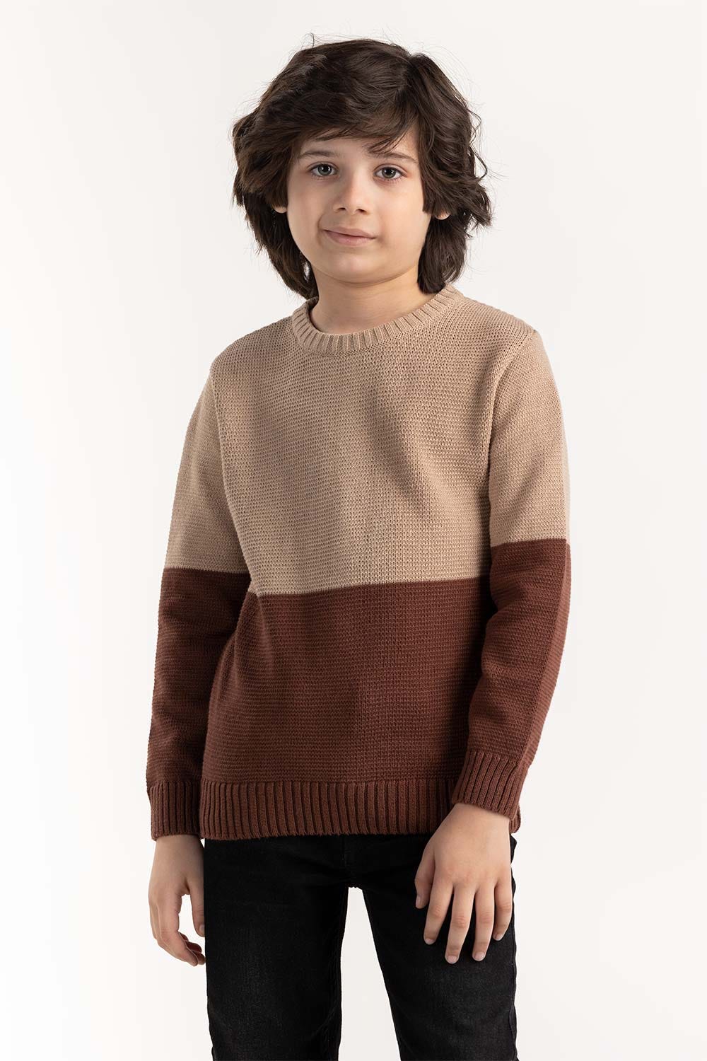 Toddler Boy Color Block Knit Sweater 224-511-030