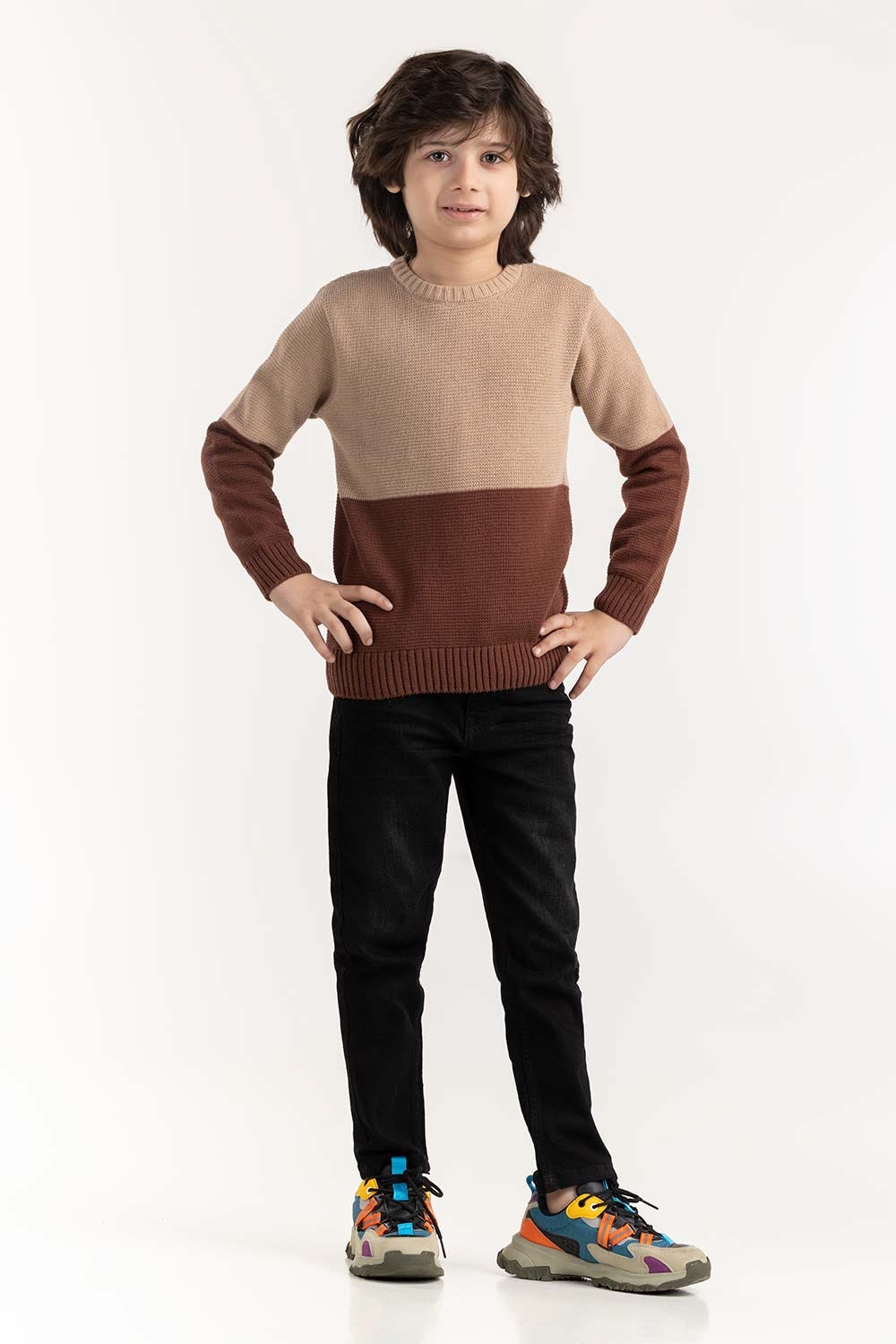 Toddler Boy Color Block Knit Sweater 224-511-030