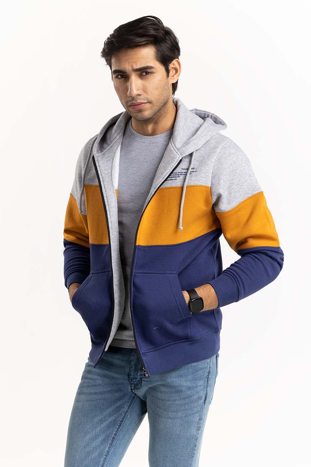 Color Block ZipUp Hoddie JKT-KNTHZ22-045