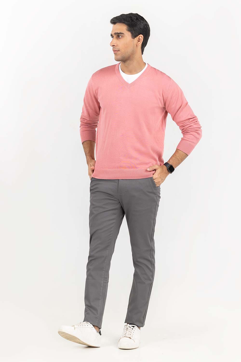 Coral Basic v Neck Sweater SWT-BFSVN-22-004