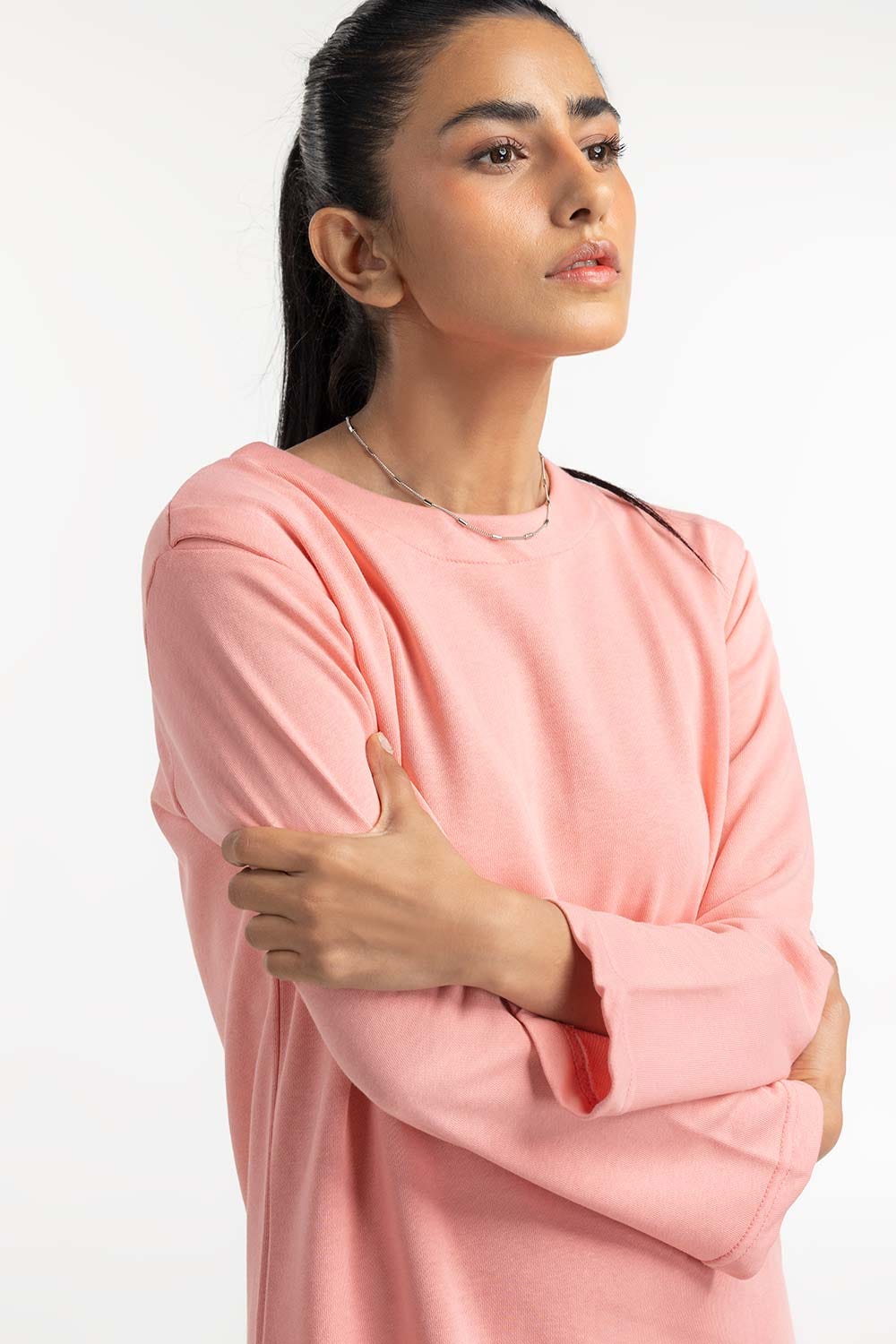 Coral Sweatshirt Dress  224-212-030