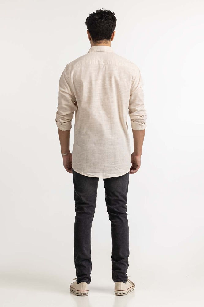 Cream Basic Casual Shirt MN-CS-YD23-022