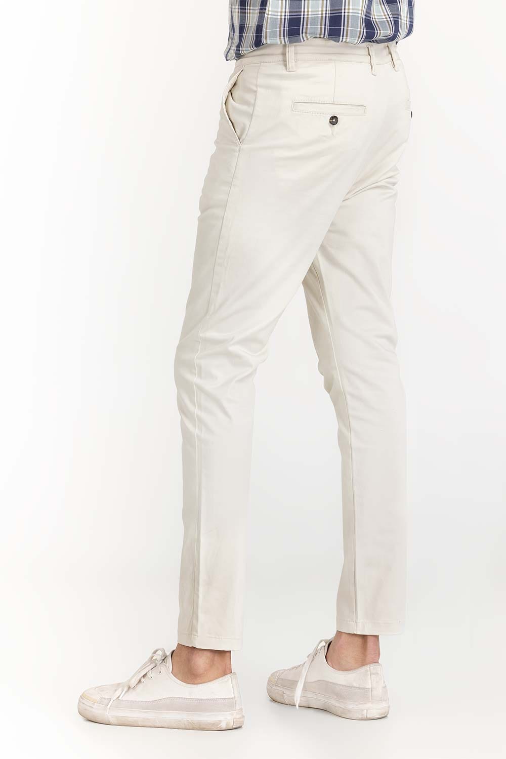 Cream Basic Dyed Khaki Pant TR-KHPD22-046