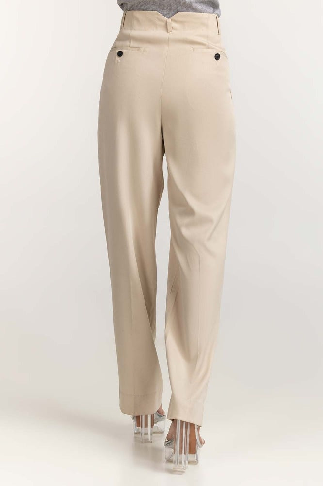 Cream Basic Trouser WM-TRKN23-002
