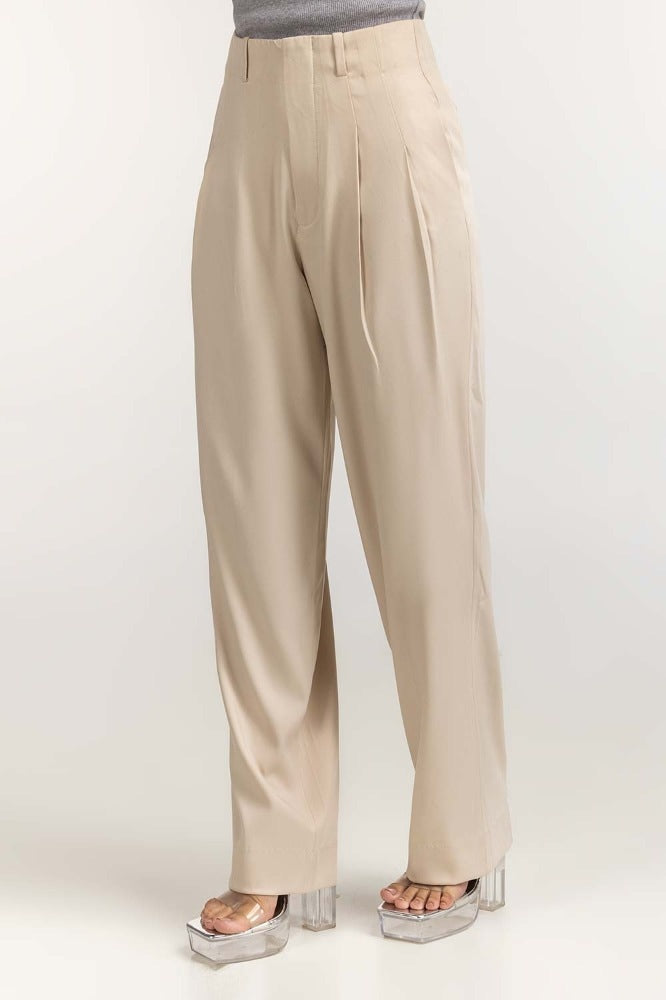 Cream Basic Trouser WM-TRKN23-002