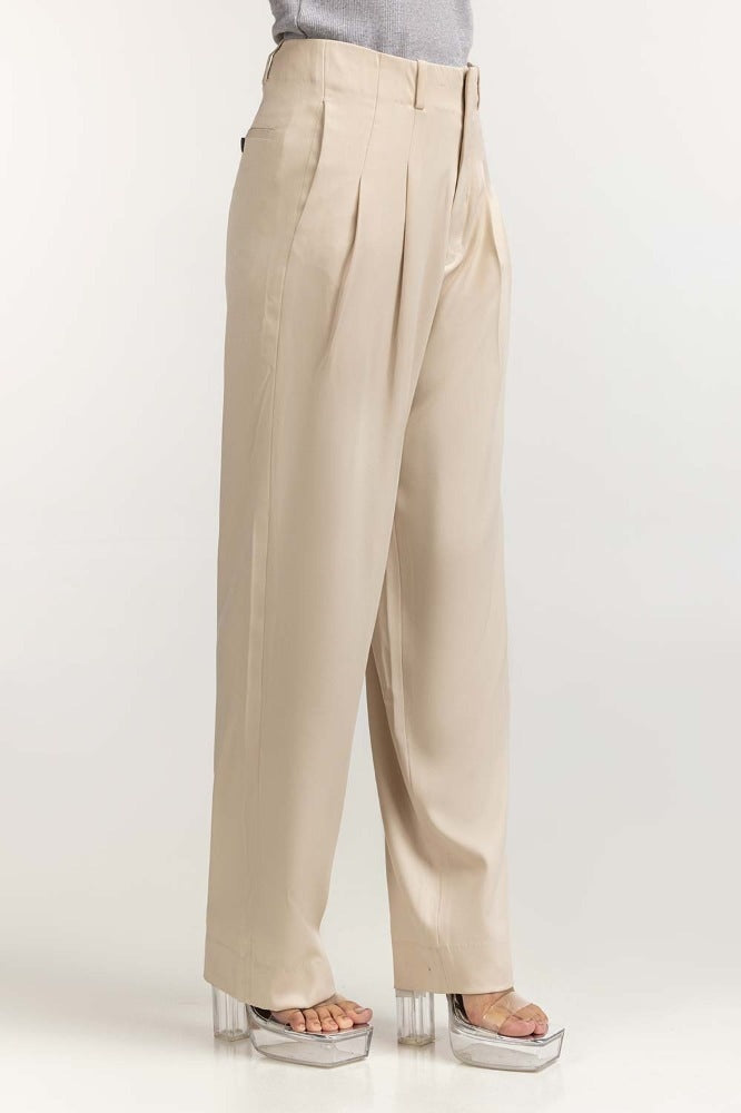 Cream Basic Trouser WM-TRKN23-002