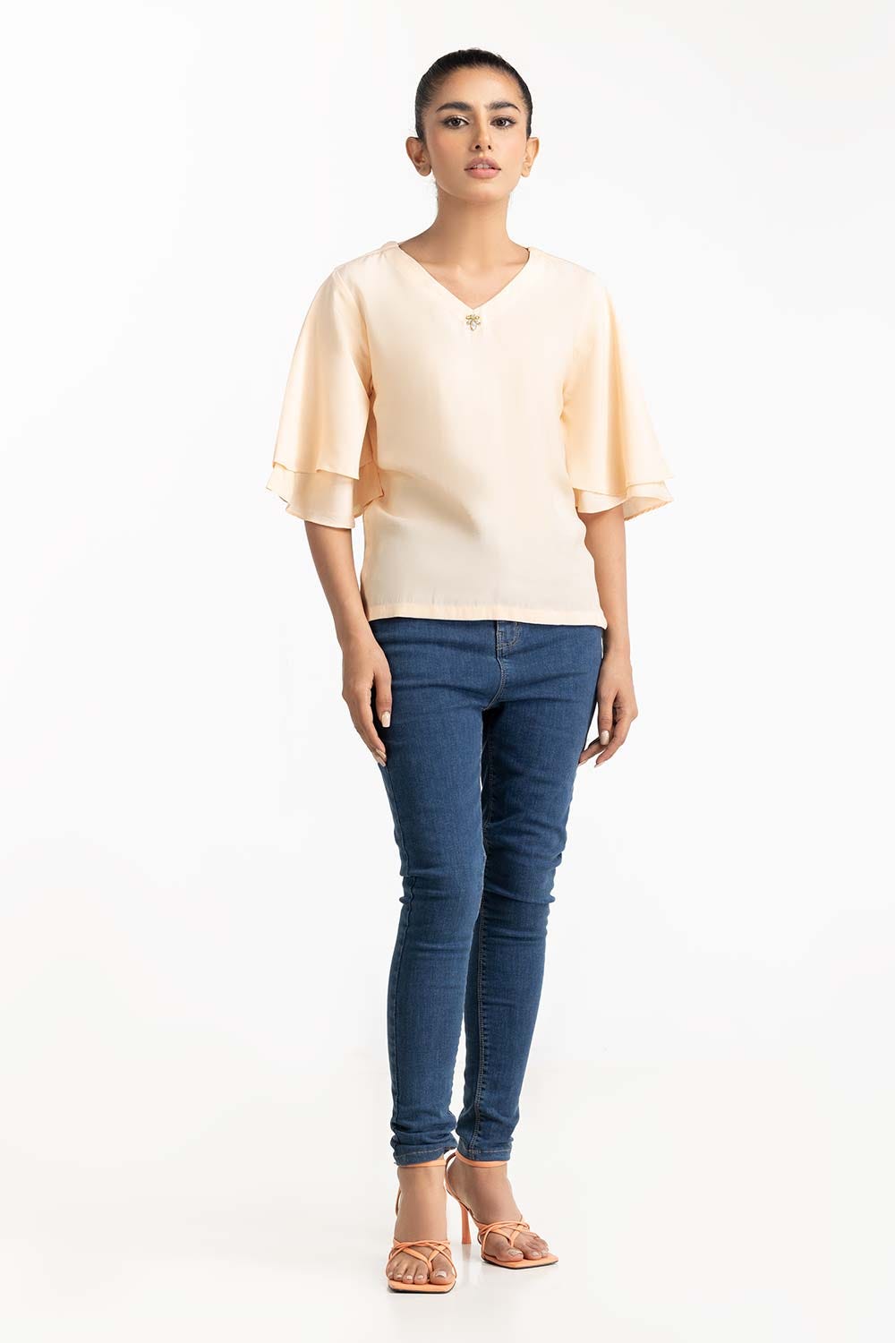 Cream Blended Casual Shirt 231-217-048
