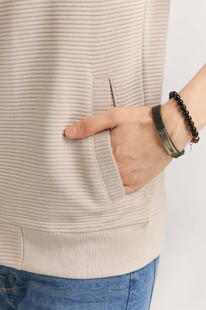 Cream Fashion Knitted Zipper MN-KNZ-WS23-002