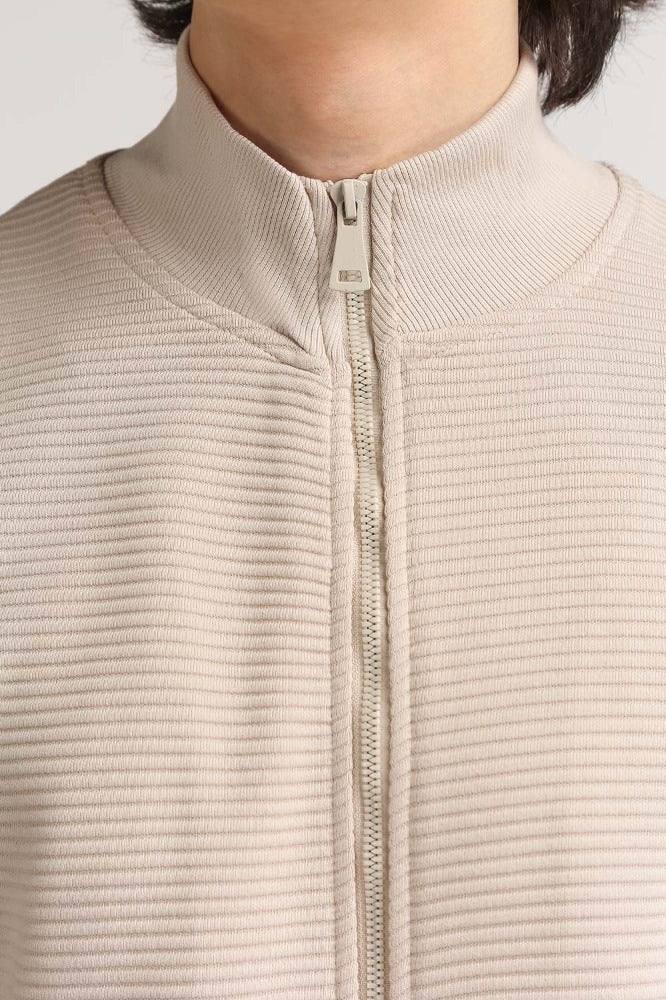 Cream Fashion Knitted Zipper MN-KNZ-WS23-002