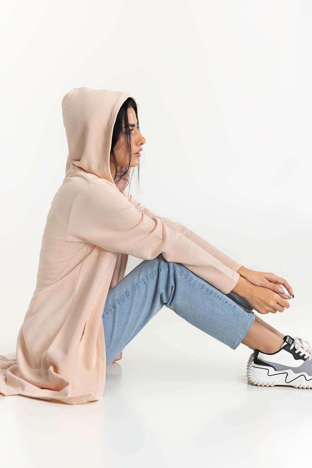 Cream Long Hoodie 224-212-069