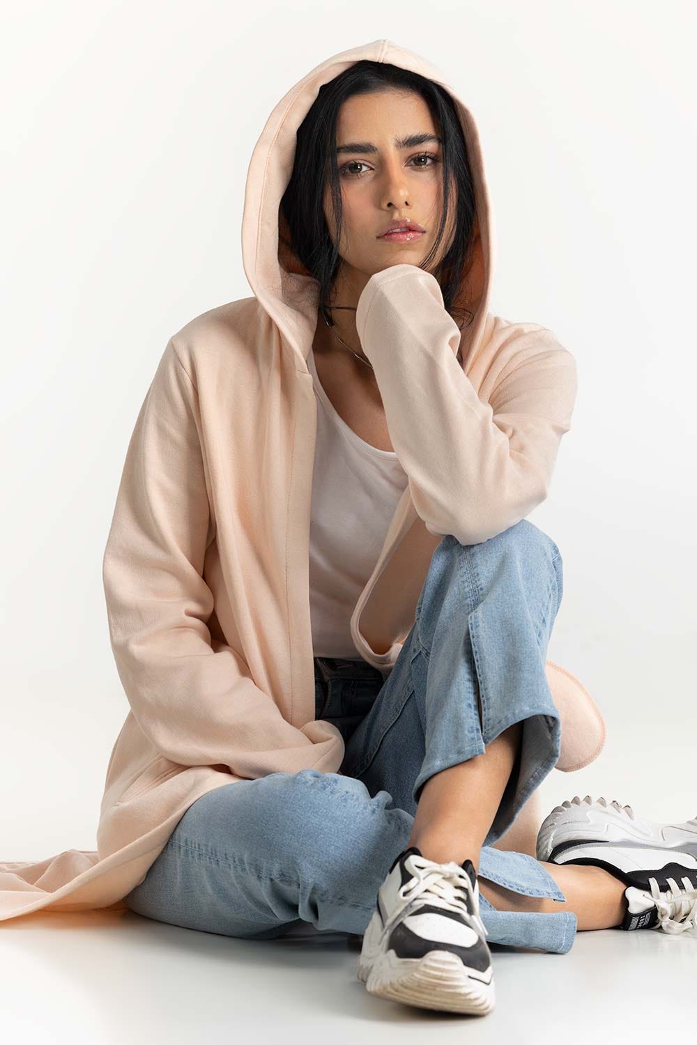 Cream Long Hoodie 224-212-069