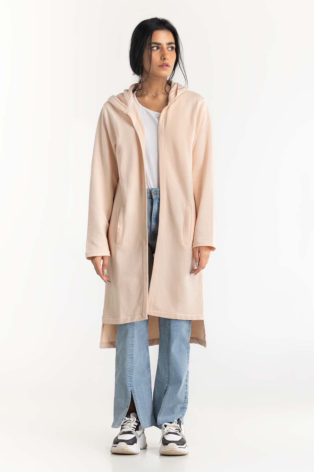 Cream Long Hoodie 224-212-069