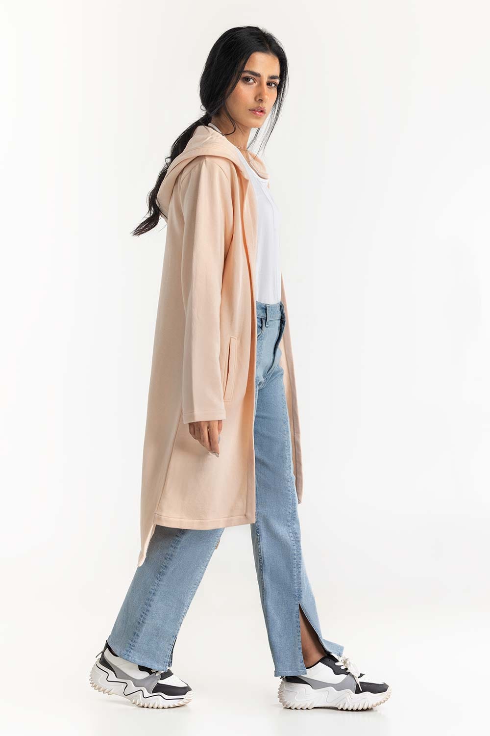 Cream Long Hoodie 224-212-069