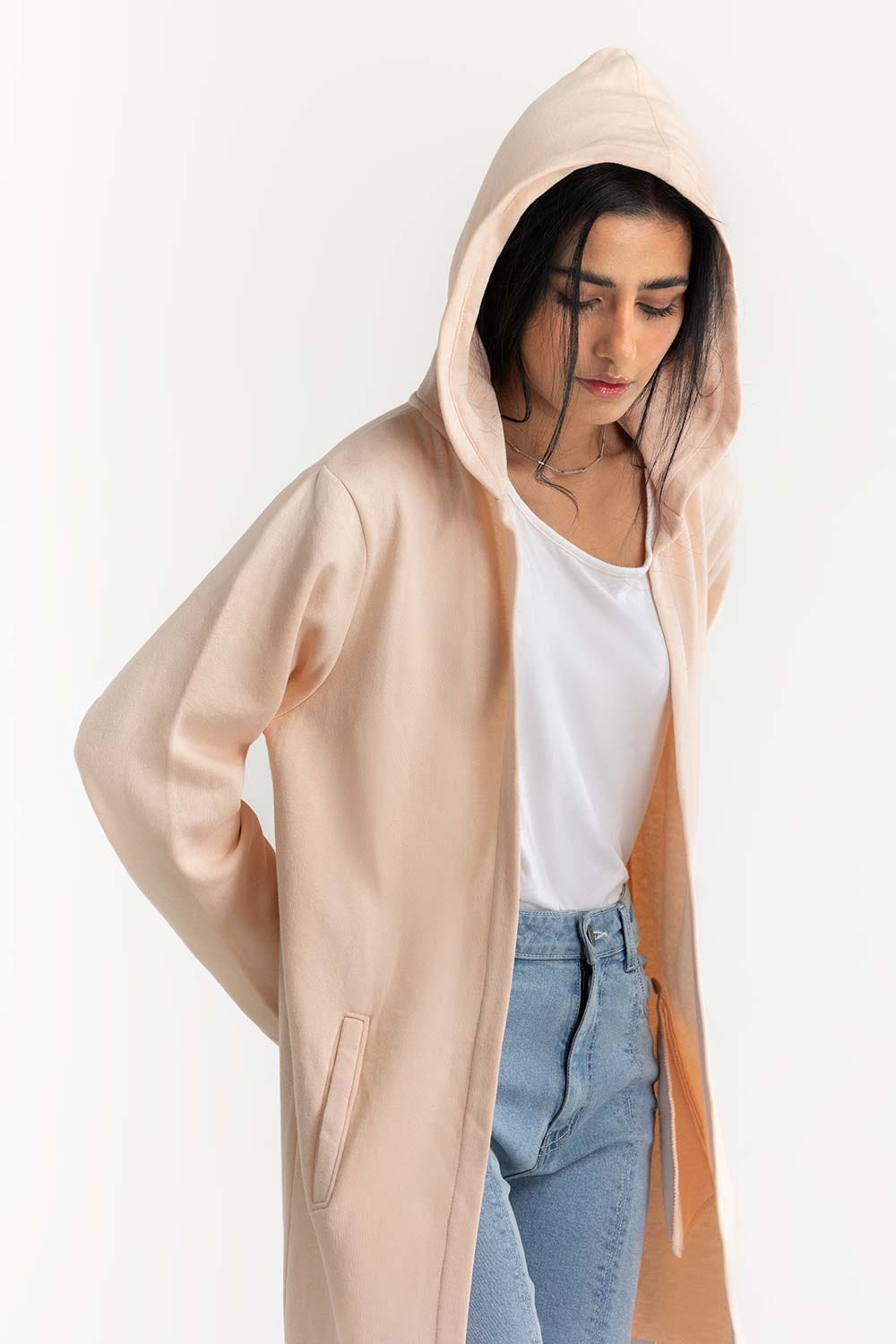 Cream Long Hoodie 224-212-069