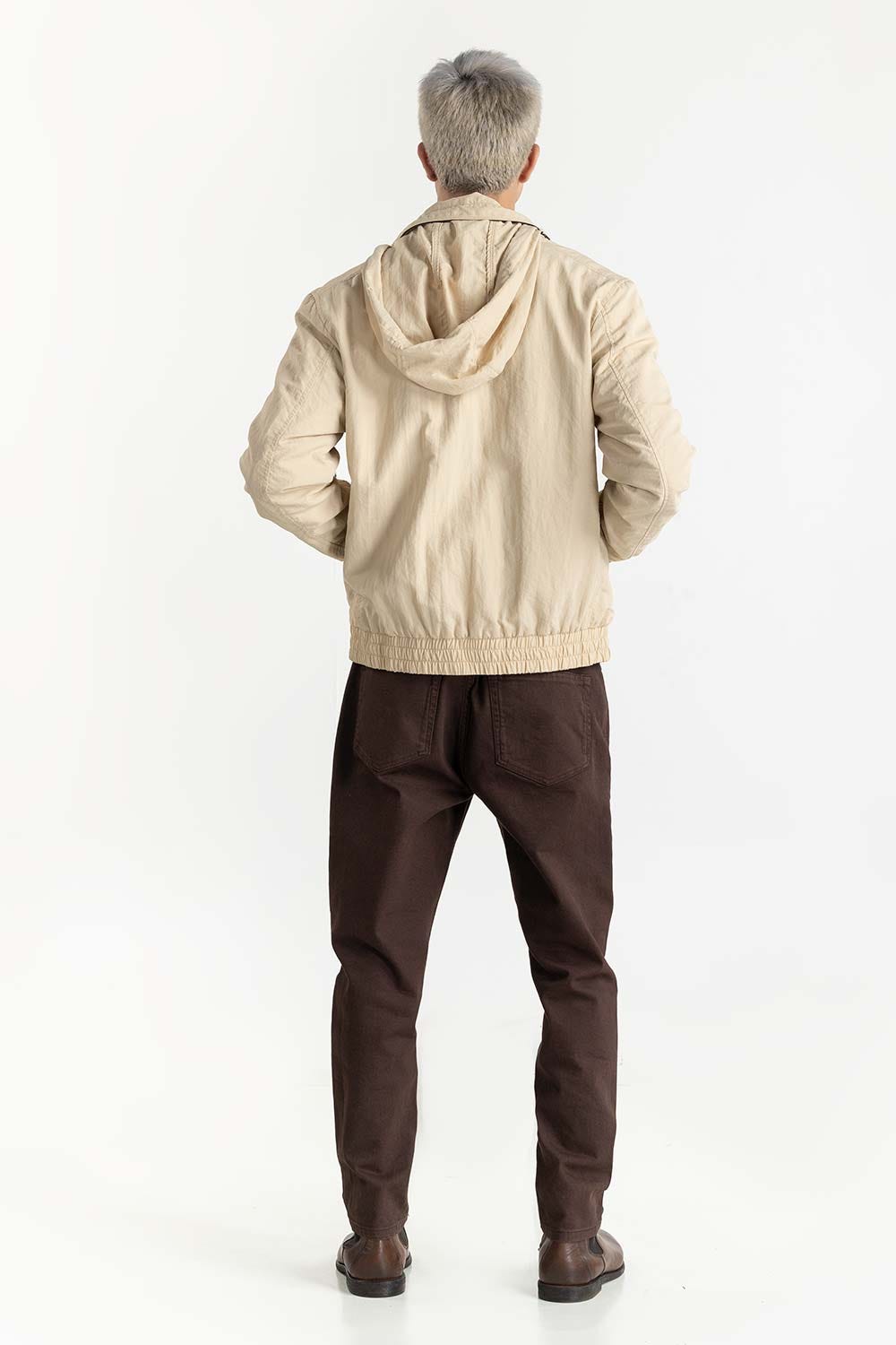 Cream Hooded Technical Jacket 224-110-051