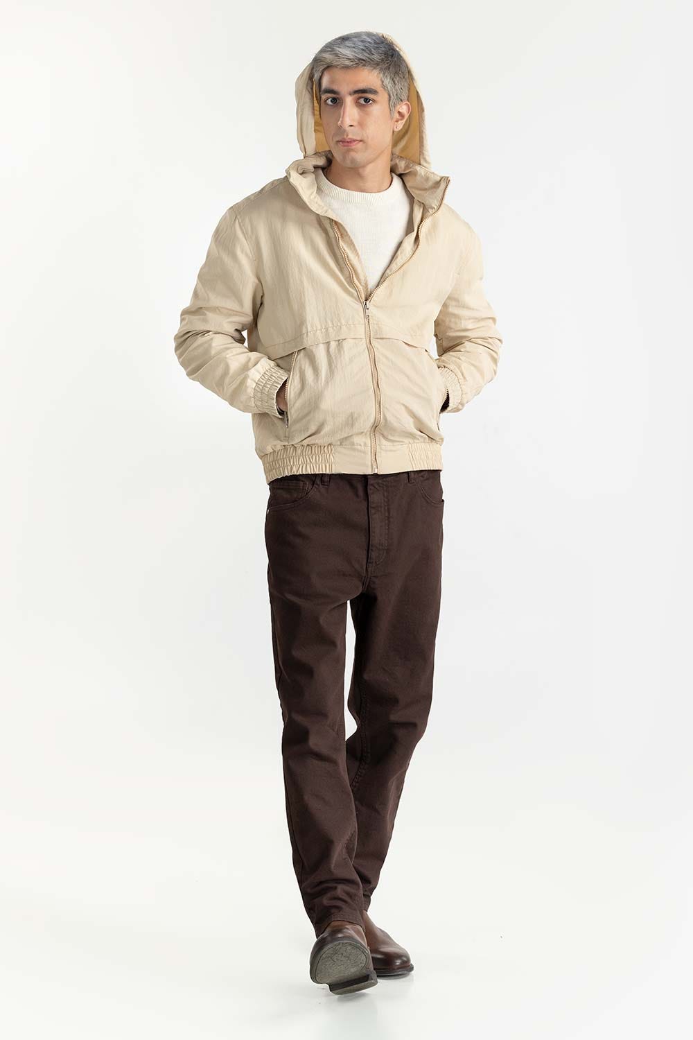 Cream Hooded Technical Jacket 224-110-051