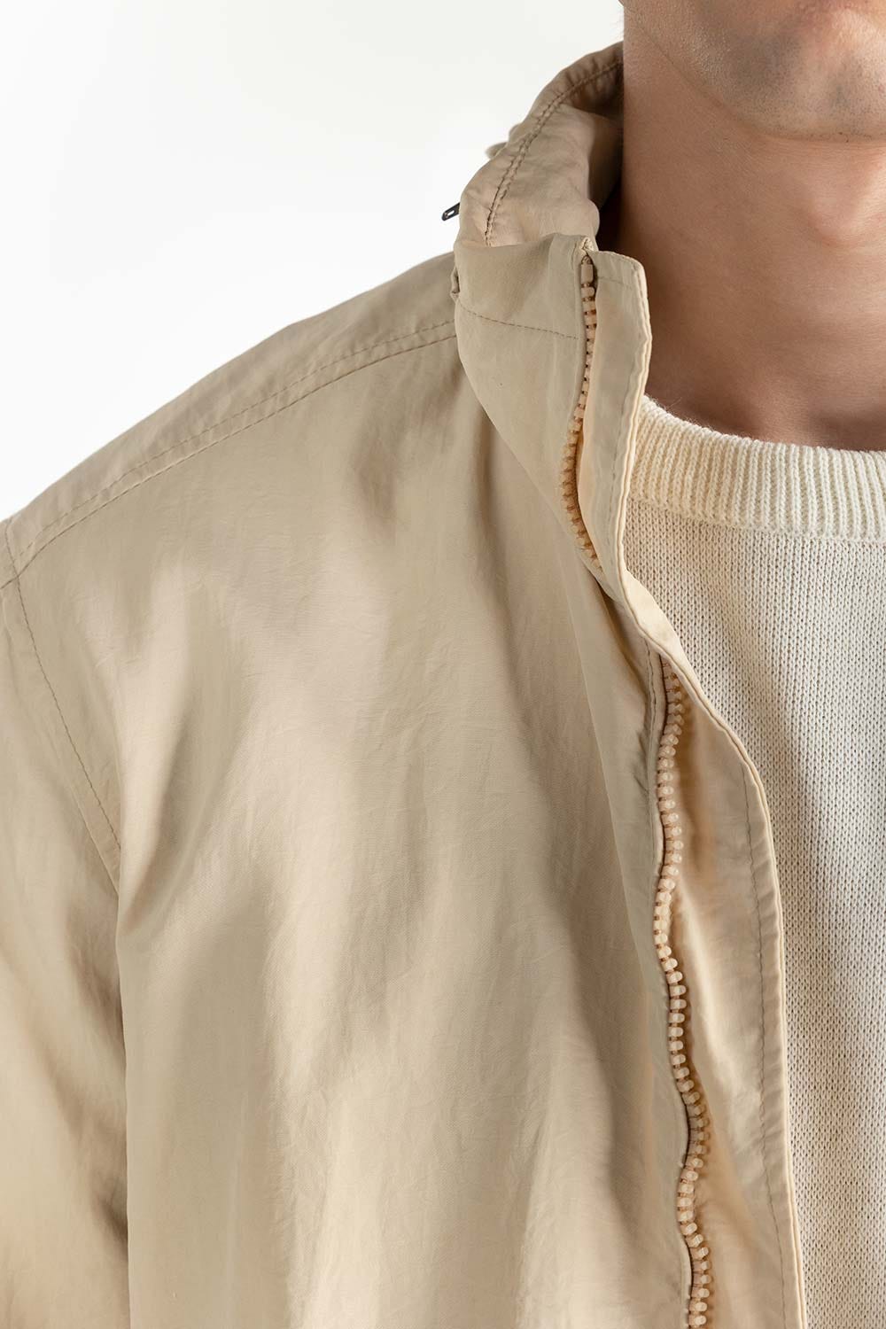 Cream Hooded Technical Jacket 224-110-051