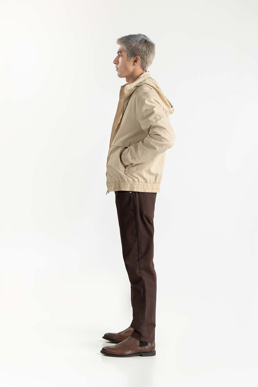 Cream Hooded Technical Jacket 224-110-051