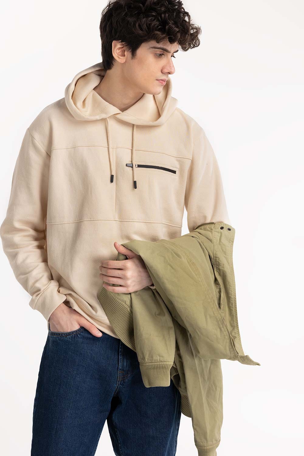 Cream Hoodie 224-112-003 A