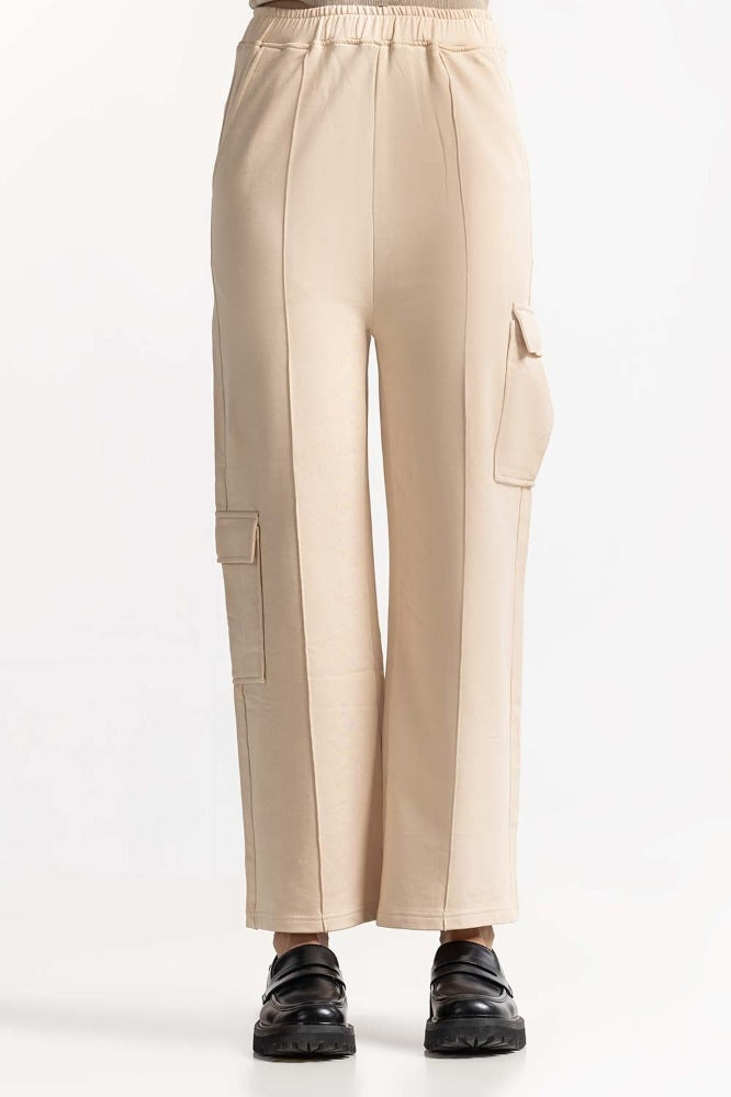 Cream Knit Bottom WM-TRKN-SS24-007