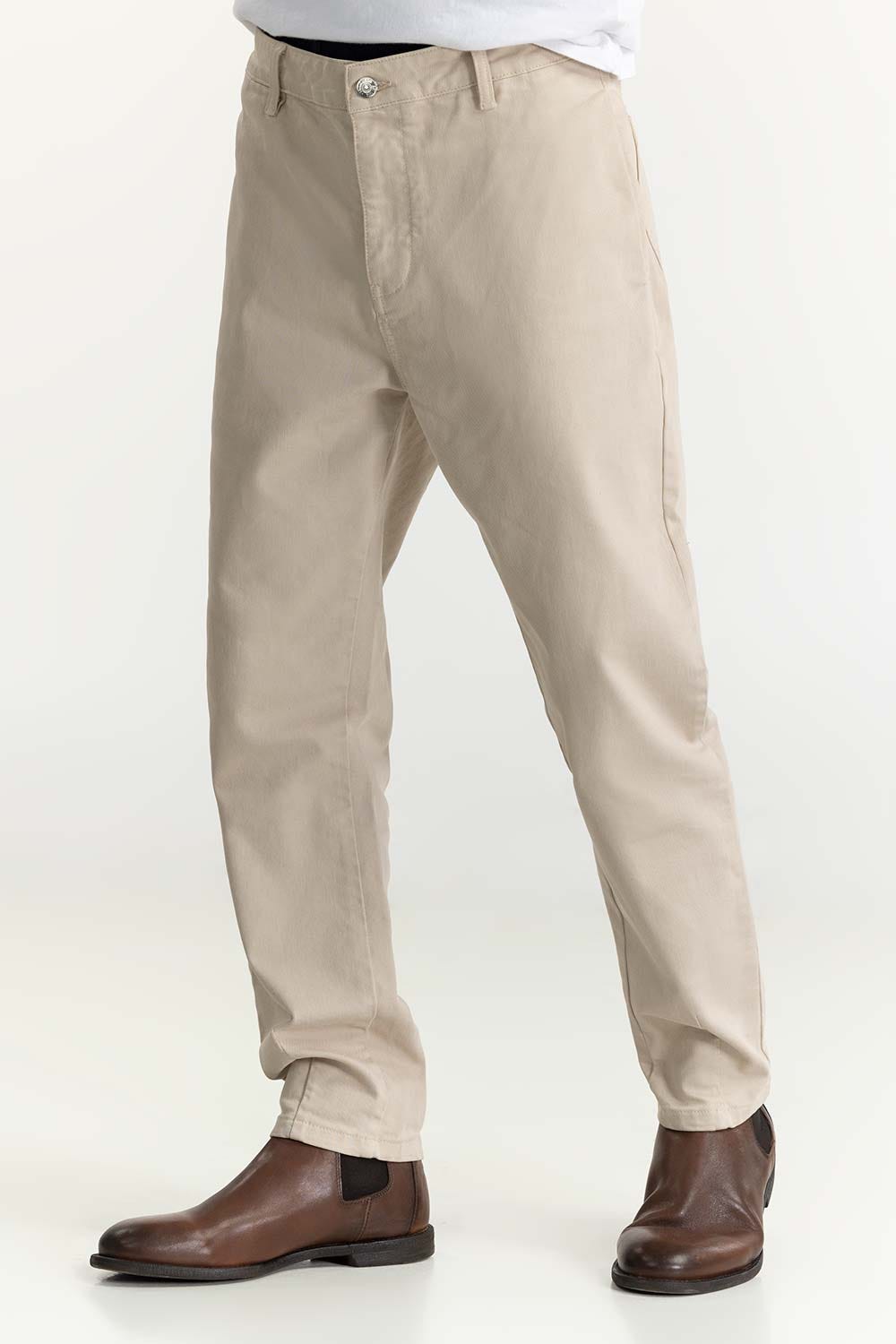 Cream Slim Fit Trouser 224-120 -307