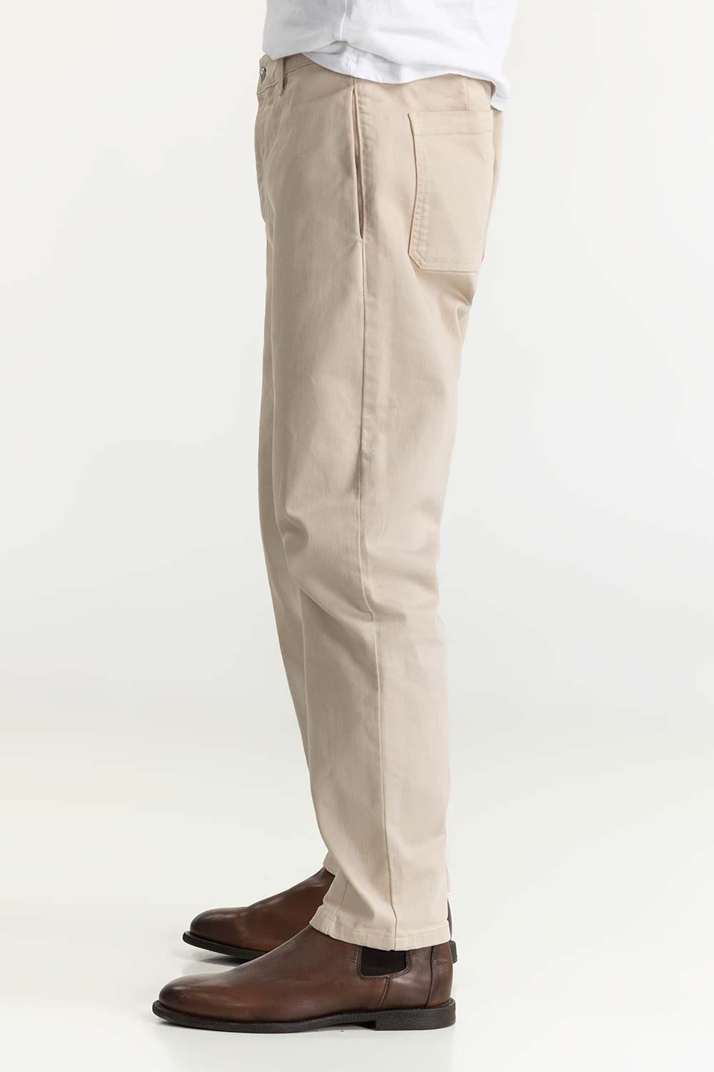 Cream Slim Fit Trouser 224-120 -307