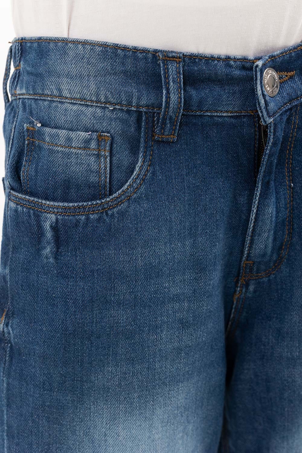 Junior Girl Dark Blue Denim Jeans 224-421-009