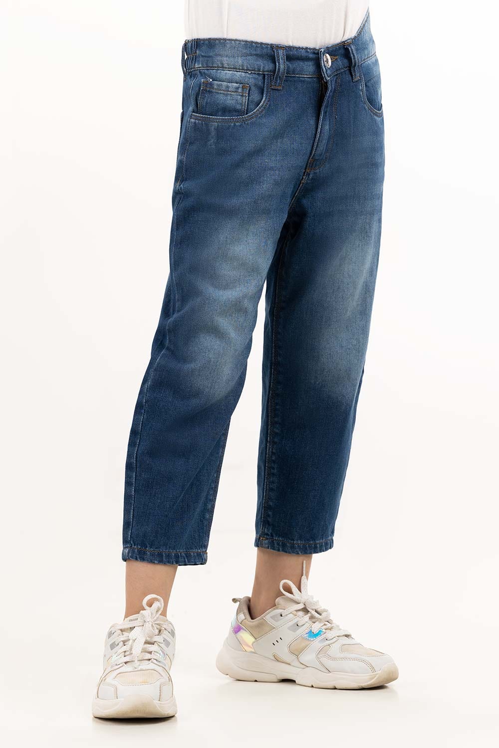 Junior Girl Dark Blue Denim Jeans 224-421-009