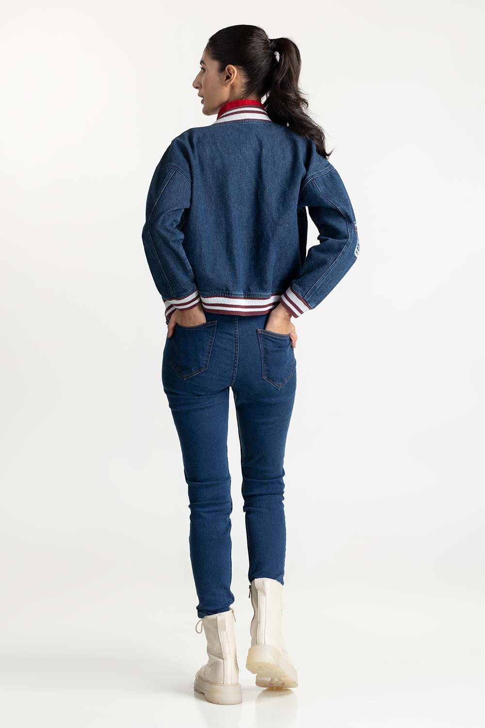 Dark Blue Denim Jacket 224-210-089