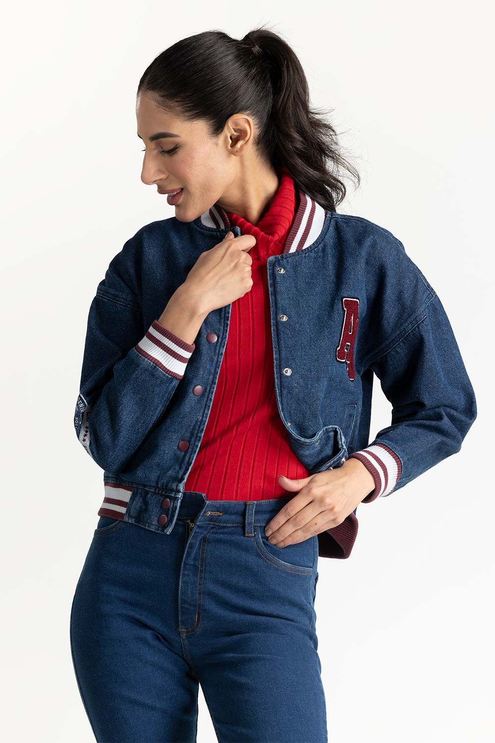 Dark Blue Denim Jacket 224-210-089