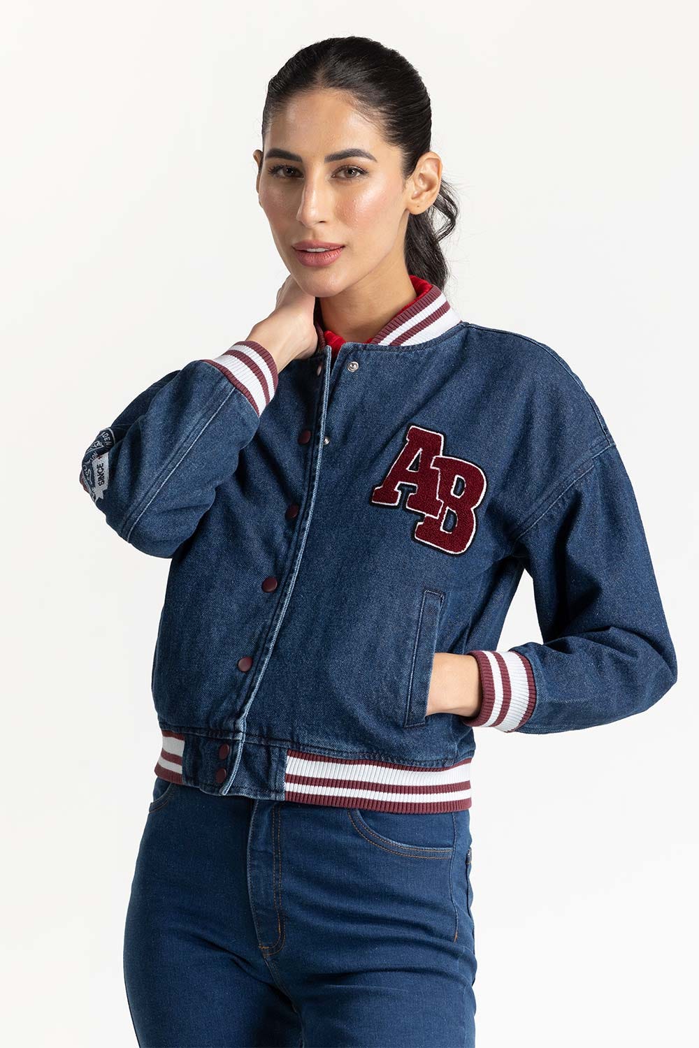 Dark Blue Denim Jacket 224-210-089