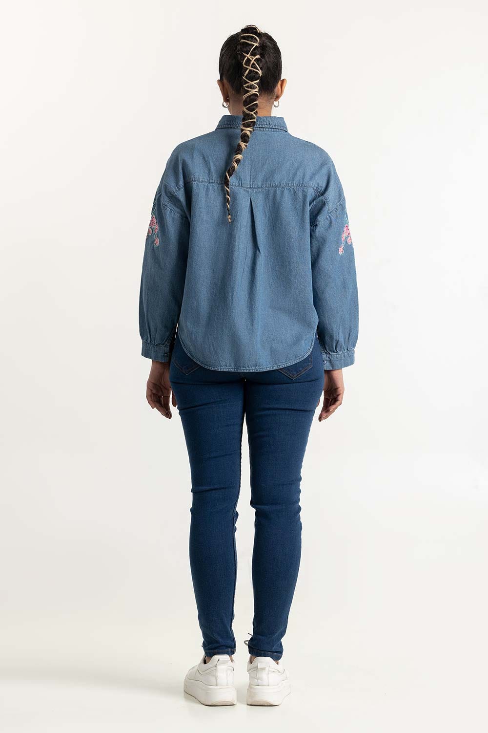 Dark Blue Denim Skinny Jeans 224-221-007