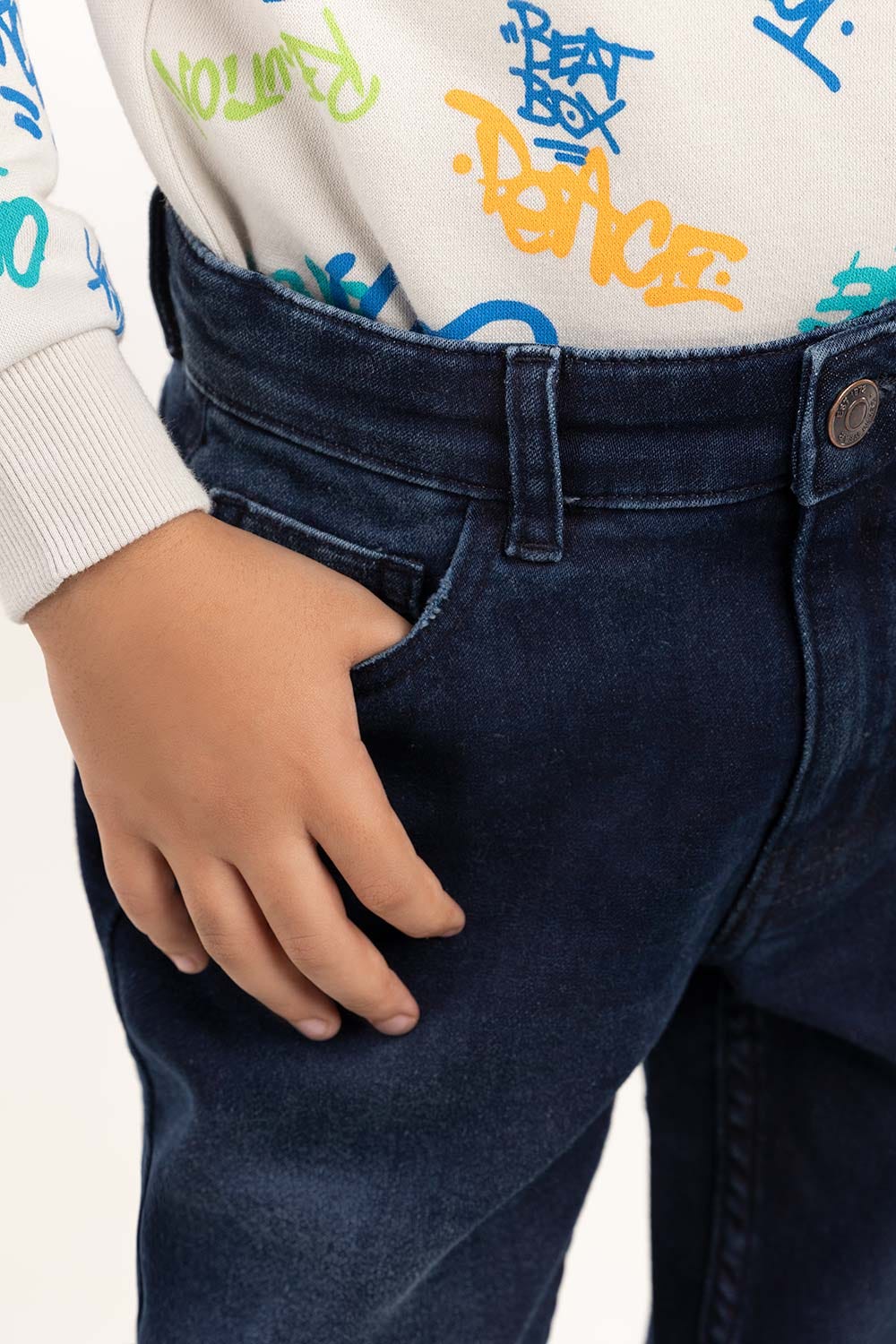 Junior Boy Dark Blue Jeans 224-321-011