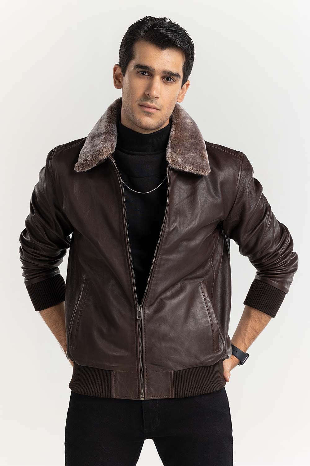Dark Brown Flight Leather Jacket JKT-LTH22-051