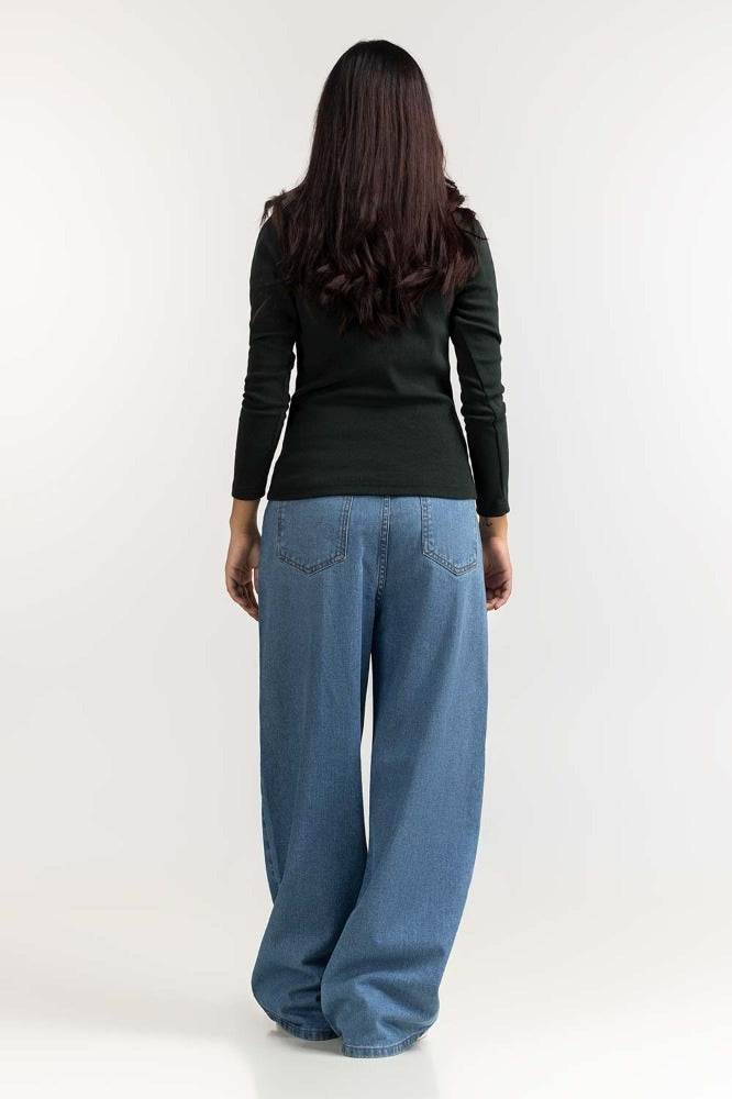 Dark Green Basic Knitted Top WM-KTP-WS23-220DG