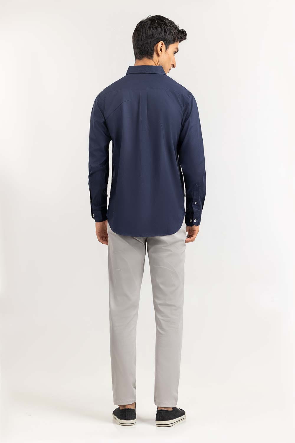 Dark Navy Solid Casual Shirt CS-PD22-010