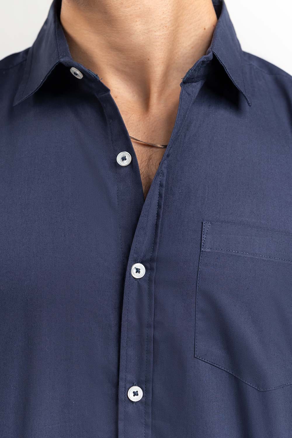 Dark Navy Solid Casual Shirt CS-PD22-010