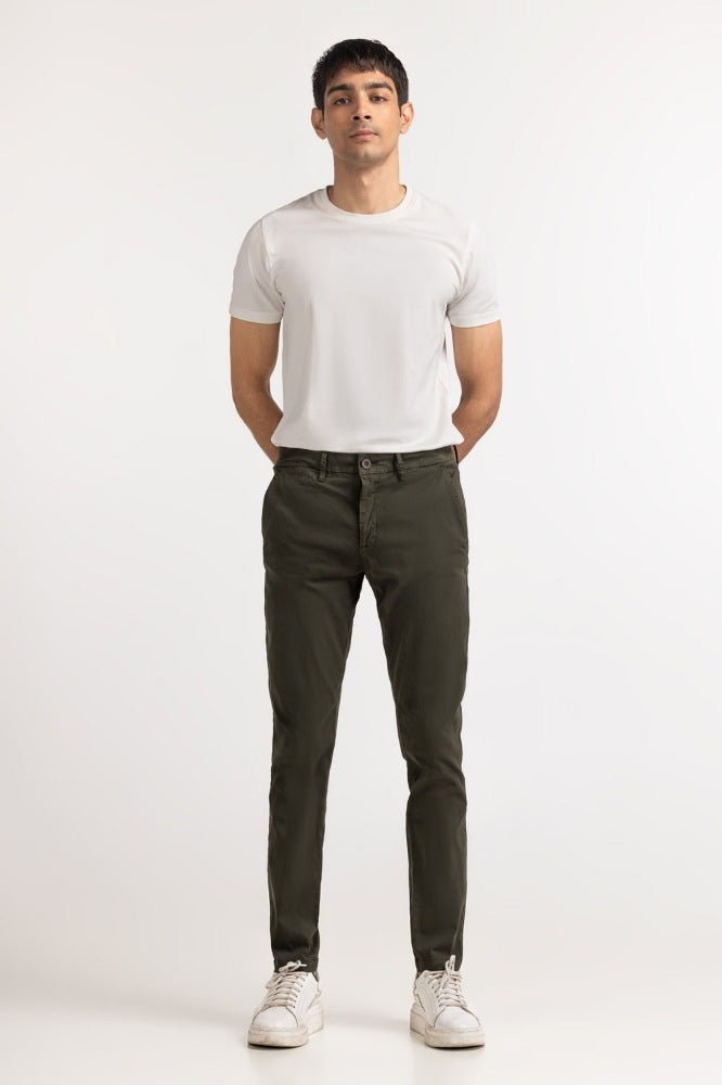 Dark Olive Khaki Pant MNTRCSS24022A