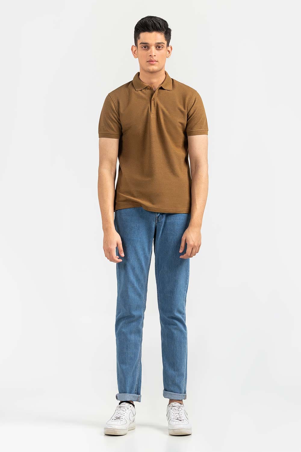 Dark Sandy Basic Signature Polo PKP-SB-128