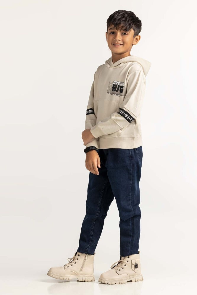 Dawn Blue Printed Sweatshirt 224-312-025