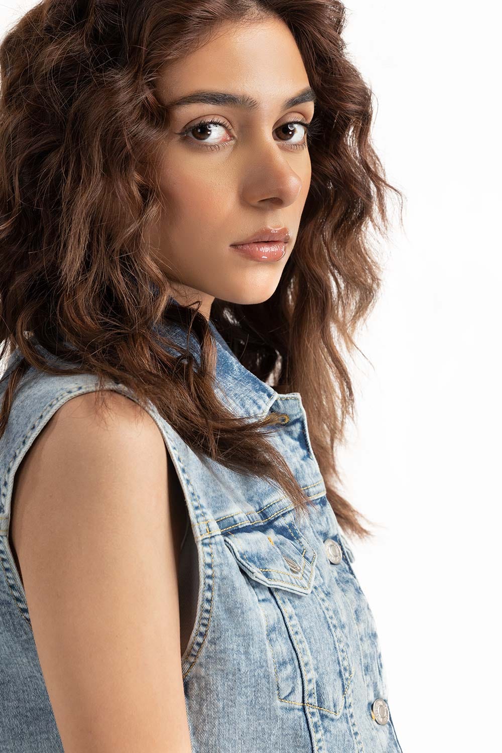 Denim Vest Jacket 224-210-009