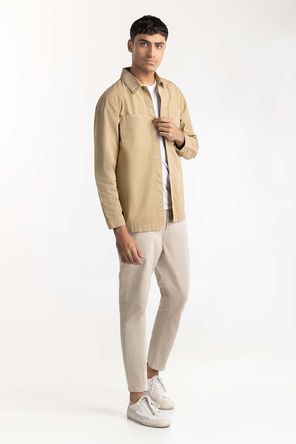 Dessert Sand Non-Denim Overshirt 224-117-043