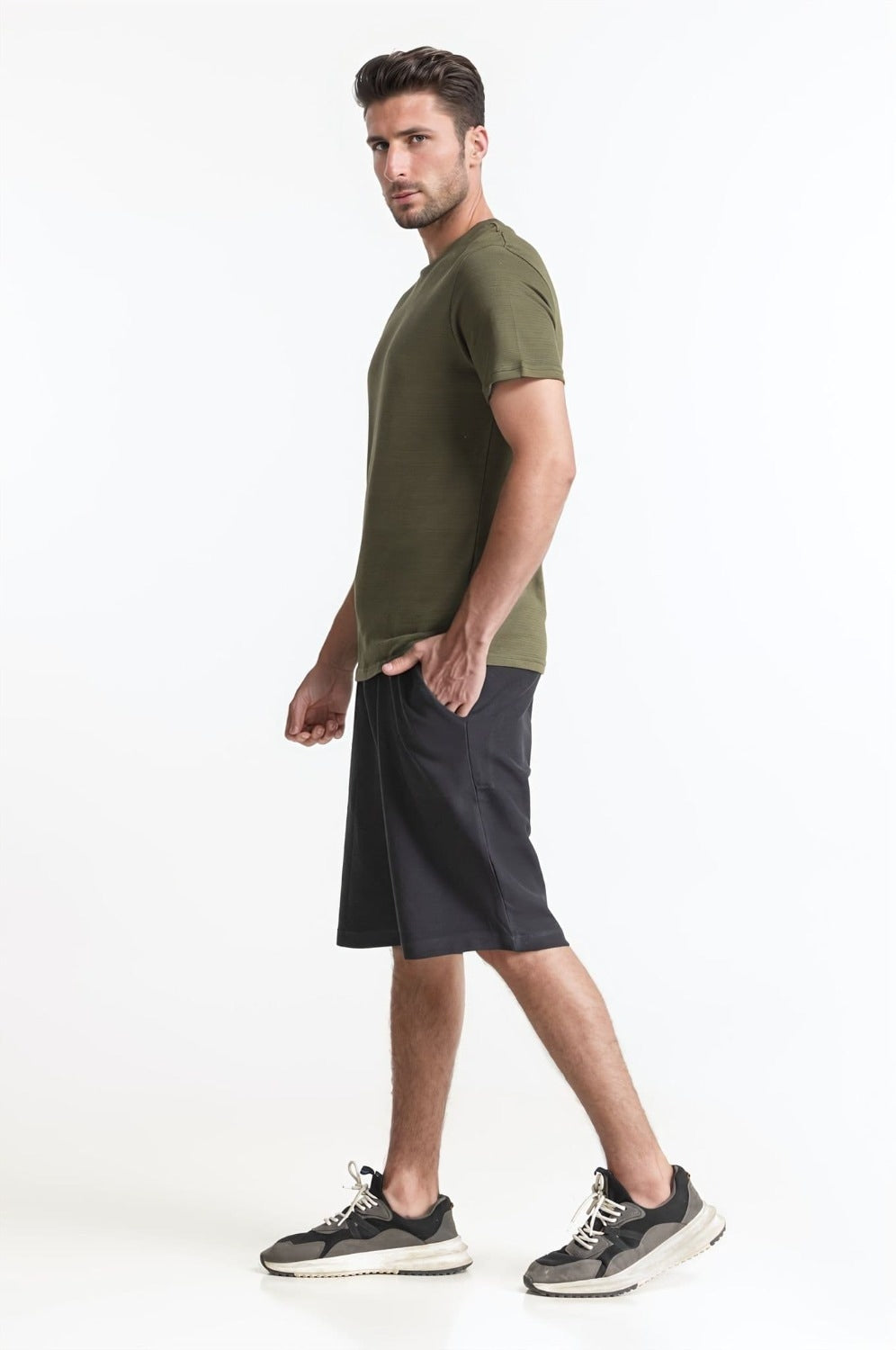 Drop Shoulder Rib Textured Tee TS-CNSJ24-306