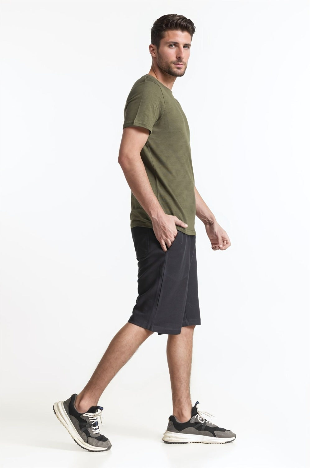 Drop Shoulder Rib Textured Tee TS-CNSJ24-306