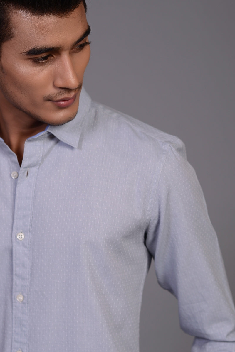 Franklin - Light Grey Casual Slim Fit Shirt CM-YD-2205