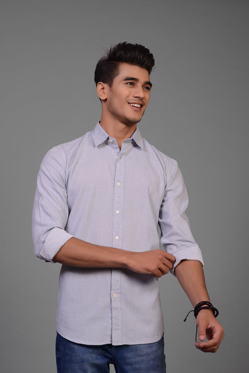 Franklin - Light Grey Casual Slim Fit Shirt CM-YD-2205