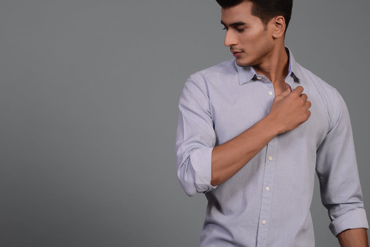 Franklin - Light Grey Casual Slim Fit Shirt CM-YD-2205